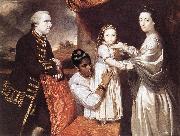 REYNOLDS, Sir Joshua George Clive and his Family with an Indian Maid oil